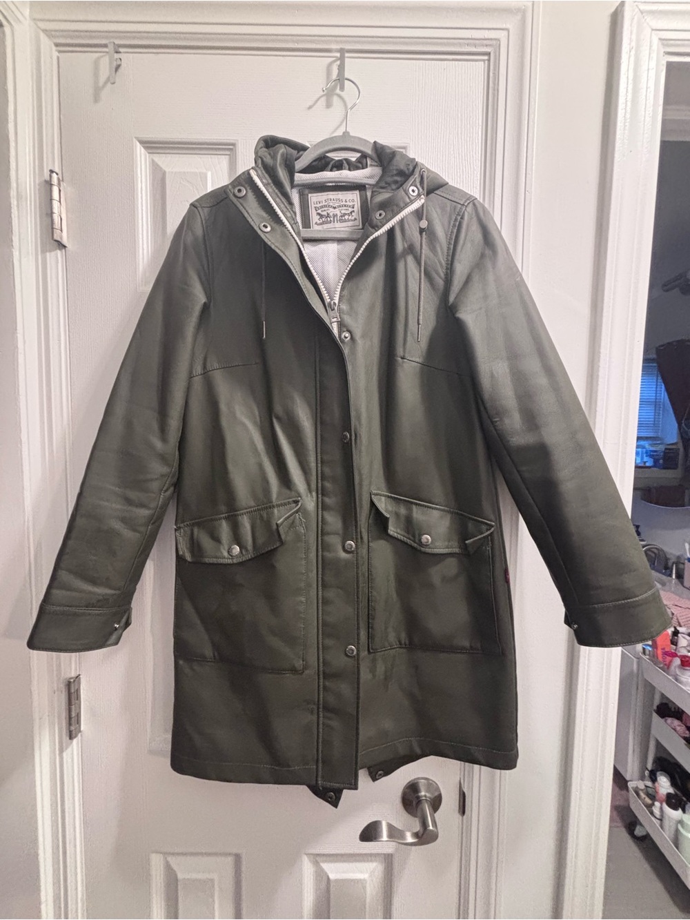 Levi's Olive Green Hooded rain Coat